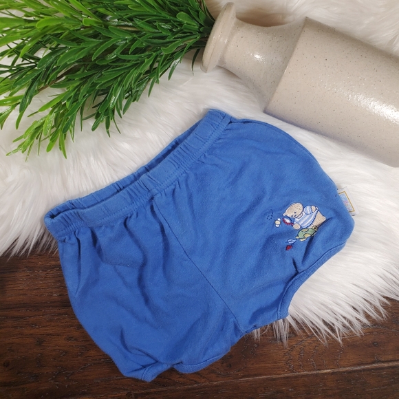 🌿5/$25 McBaby Blue Teddy Bear Shorts | sz 3-6m - Picture 1 of 6